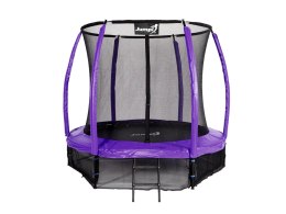 Trampolina Ogrodowa Jumpi 252cm/8FT Maxy Comfort Plus Fioletowa Z Wewnętrzną Siatką Jumpi