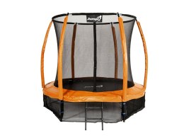 Trampolina Ogrodowa Jumpi 252cm/8FT Maxy Comfort Plus Pomarańczowa Z Wewnętrzną Siatką Jumpi