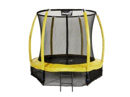 Trampolina Ogrodowa Jumpi 252cm/8FT Maxy Comfort Plus Żółta Z Wewnętrzną Siatką Jumpi