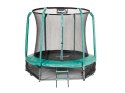 Trampolina Ogrodowa Jumpi 252cm/8FT Maxy Comfort Zielona Z Wewnętrzną Siatką Jumpi