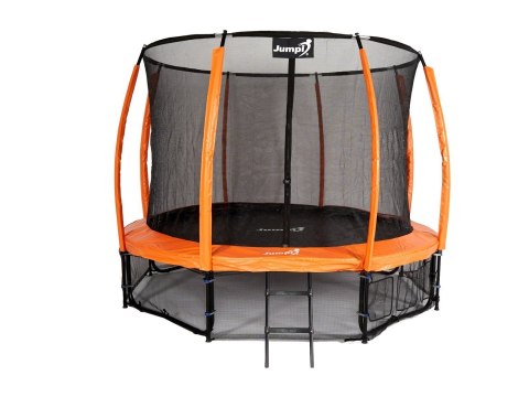 Trampolina Ogrodowa Jumpi 312cm/10FT Maxy Comfort Plus Pomarańczowa Z Wewnętrzną Siatką Jumpi