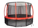 Trampolina Ogrodowa Jumpi 435cm/14FT Maxy Comfort Plus Czerwona Z Wewnętrzną Siatką Jumpi