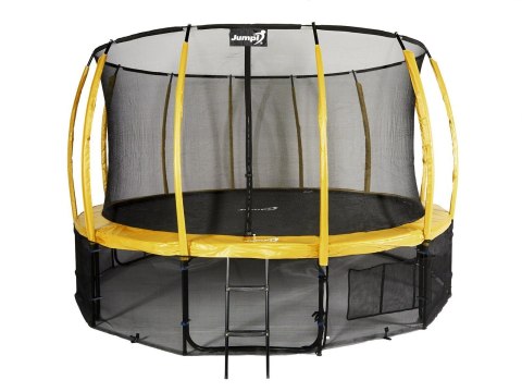 Trampolina Ogrodowa Jumpi 435cm/14FT Maxy Comfort Plus Żółta Z Wewnętrzną Siatką Jumpi