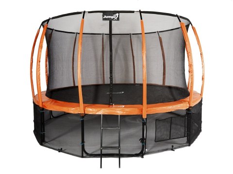 Trampolina Ogrodowa Jumpi 487cm/16FT Maxy Comfort Plus Pomarańczowa Z Wewnętrzną Siatką Jumpi