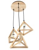 Lampa drewniana wisząca 3 x E27 Trójkąty PZE-903 DomenoLED