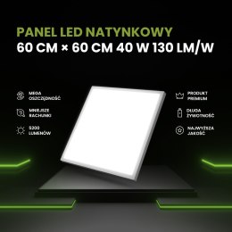 Panel LED natynkowy 60x60 40W biały PL-C05 130lm/W 4000K barwa neutralna Syntron