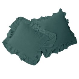 Poszewka bawełniana komplet DARK GREEN/2x40x40 STONEWASHED Limasso