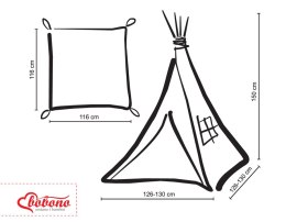 Dwustronna mata do tipi- mini-rozeta miętowa Bobono