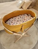 Kosz Mojżesza BOHO bawełniany Handmade z materacykiem - musztardowy My Sweet Baby