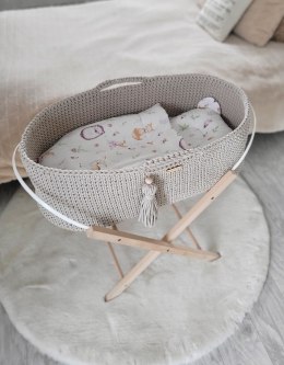 Kosz Mojżesza BOHO Handmade ze stojakiem - jasny beżowy My Sweet Baby