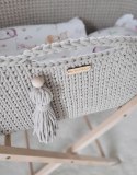 Kosz Mojżesza BOHO Handmade ze stojakiem - jasny beżowy My Sweet Baby