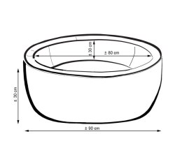 Suchy basen minky H-30 cm z piłkami 200szt.- ciemnoszary Bobono