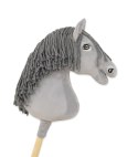 Hobby Horse Duży koń na kiju Premium - siwy z siwą grzywą A3 Super Hobby Horse