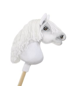 Hobby Horse Mały koń na kiju Premium - biały A4 Super Hobby Horse