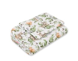 Komplet pościeli dla niemowląt z wypełnieniem 2-cz 75x100cm NEWBORN - woodland green Bobono