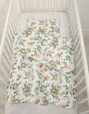 Komplet pościeli dla niemowląt z wypełnieniem 2-cz 75x100cm NEWBORN - woodland green Bobono