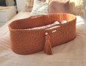 Kosz Mojżesza BOHO bawełniany Handmade z materacykiem - terracotta My Sweet Baby