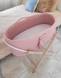 Kosz Mojżesza BOHO Handmade ze stojakiem - pastel pink My Sweet Baby