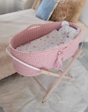 Kosz Mojżesza BOHO Handmade ze stojakiem - pastel pink My Sweet Baby