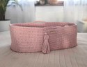 Kosz Mojżesza BOHO Handmade ze stojakiem - pastel pink My Sweet Baby