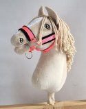 Kantar regulowany dla konia Hobby Horse A3 neon pink czarnym futerkiem Super Hobby Horse