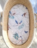 Prześcieradło bawełniane do kosza Mojżesza Boho wózka gondoli 75x35 cm - Blue birds My Sweet Baby