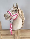 Uwiąz dla Hobby Horse ze sznurka - biało-ciemnoróżowy Super Hobby Horse