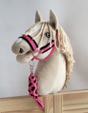 Uwiąz dla Hobby Horse ze sznurka - czarno-ciemnoróżowy Super Hobby Horse