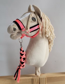 Uwiąz dla Hobby Horse ze sznurka - neon pink/ czarny Super Hobby Horse