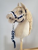 Uwiąz dla Hobby Horse ze sznurka - biało-granatowy Super Hobby Horse