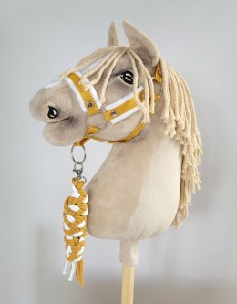 Uwiąz dla Hobby Horse ze sznurka - biało-musztardowy Super Hobby Horse