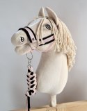 Uwiąz dla Hobby Horse ze sznurka - czarno- pudrowy róż Super Hobby Horse