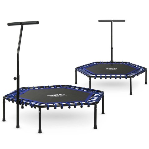 Trampolina fitness z uchwytem 127 cm Neo-Sport - sześciokątna niebieska Neo-Sport