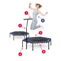 Trampolina fitness z uchwytem 127 cm Neo-Sport - sześciokątna niebieska Neo-Sport