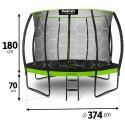 Trampolina ogrodowa profilowana 12ft/374cm z siatką wewnętrzną Neo-Sport Neo-Sport