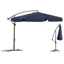 Parasol ogrodowy składany 6 segmentów granatowy 350cm Plonos