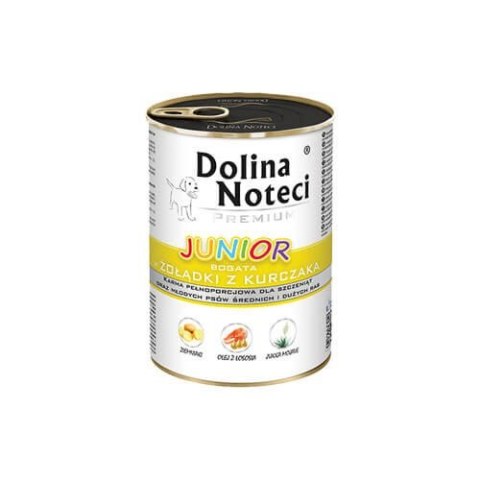 Dolina Noteci Premium Junior bogata w żołądki z kurczaka 400 g