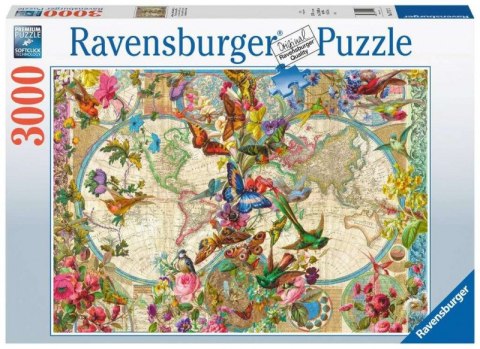 Puzzle 3000 elementów Flora i Fauna. Mapa Świata Ravensburger Polska