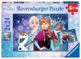 Puzzle 2x24 elementy Kraina Lodu Przyjaciele Ravensburger Polska