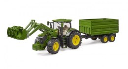 Traktor John Deere 7R 350 z ładowaczem i przyczepą BRUDER