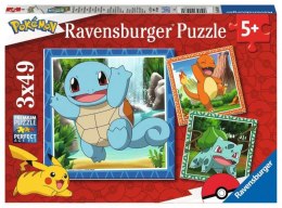 Puzzle 3x49 elementów Pokemony Ravensburger Polska